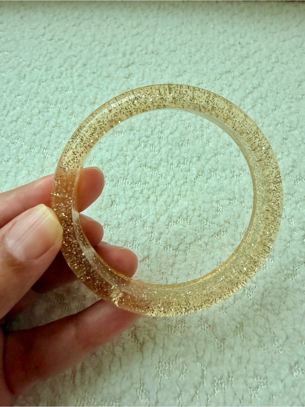 Clear Gold Glitter Bangle Bracelet